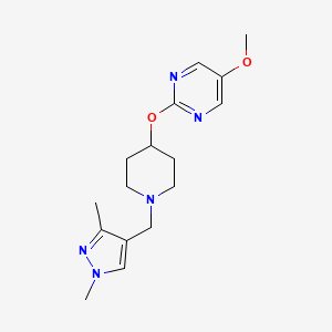 molecular formula C16H23N5O2 B6460261 2-({1-[(1,3-dimethyl-1H-pyrazol-4-yl)methyl]piperidin-4-yl}oxy)-5-methoxypyrimidine CAS No. 2548985-87-9