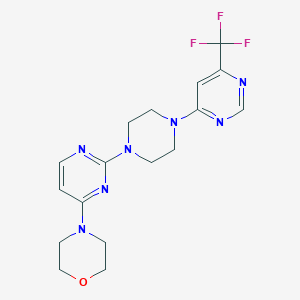 molecular formula C17H20F3N7O B6460277 4-(2-{4-[6-(trifluoromethyl)pyrimidin-4-yl]piperazin-1-yl}pyrimidin-4-yl)morpholine CAS No. 2549044-81-5