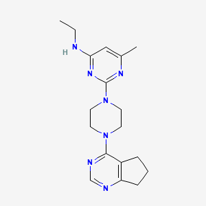 molecular formula C18H25N7 B6460279 2-(4-{5H,6H,7H-cyclopenta[d]pyrimidin-4-yl}piperazin-1-yl)-N-ethyl-6-methylpyrimidin-4-amine CAS No. 2549064-01-7