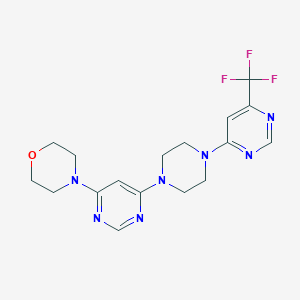 molecular formula C17H20F3N7O B6460282 4-(6-{4-[6-(trifluoromethyl)pyrimidin-4-yl]piperazin-1-yl}pyrimidin-4-yl)morpholine CAS No. 2548985-99-3