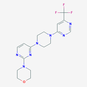 molecular formula C17H20F3N7O B6460288 4-(4-{4-[6-(trifluoromethyl)pyrimidin-4-yl]piperazin-1-yl}pyrimidin-2-yl)morpholine CAS No. 2549006-44-0