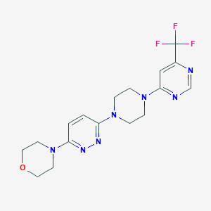 molecular formula C17H20F3N7O B6460292 4-(6-{4-[6-(trifluoromethyl)pyrimidin-4-yl]piperazin-1-yl}pyridazin-3-yl)morpholine CAS No. 2549044-38-2