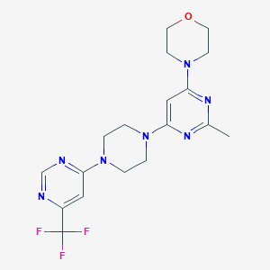 molecular formula C18H22F3N7O B6460329 4-(2-methyl-6-{4-[6-(trifluoromethyl)pyrimidin-4-yl]piperazin-1-yl}pyrimidin-4-yl)morpholine CAS No. 2548976-55-0