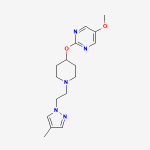 molecular formula C16H23N5O2 B6460354 5-methoxy-2-({1-[2-(4-methyl-1H-pyrazol-1-yl)ethyl]piperidin-4-yl}oxy)pyrimidine CAS No. 2548992-65-8
