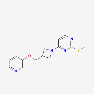 molecular formula C15H18N4OS B6460355 4-methyl-2-(methylsulfanyl)-6-{3-[(pyridin-3-yloxy)methyl]azetidin-1-yl}pyrimidine CAS No. 2548992-79-4