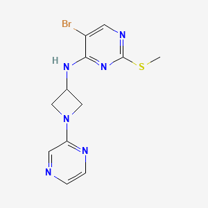 molecular formula C12H13BrN6S B6460363 5-bromo-2-(methylsulfanyl)-N-[1-(pyrazin-2-yl)azetidin-3-yl]pyrimidin-4-amine CAS No. 2549045-62-5