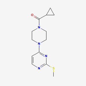 molecular formula C13H18N4OS B6460367 4-(4-cyclopropanecarbonylpiperazin-1-yl)-2-(methylsulfanyl)pyrimidine CAS No. 2549034-72-0