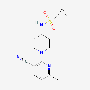 molecular formula C15H20N4O2S B6460391 N-[1-(3-cyano-6-methylpyridin-2-yl)piperidin-4-yl]cyclopropanesulfonamide CAS No. 2549024-79-3