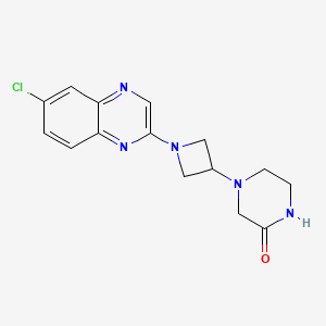 molecular formula C15H16ClN5O B6460393 4-[1-(6-chloroquinoxalin-2-yl)azetidin-3-yl]piperazin-2-one CAS No. 2549048-27-1
