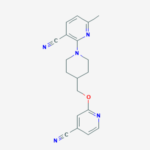 molecular formula C19H19N5O B6460394 2-(4-{[(4-cyanopyridin-2-yl)oxy]methyl}piperidin-1-yl)-6-methylpyridine-3-carbonitrile CAS No. 2549044-96-2