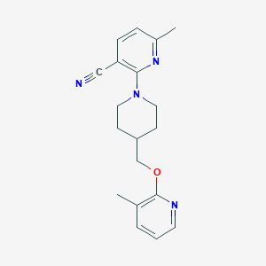 6-methyl-2-(4-{[(3-methylpyridin-2-yl)oxy]methyl}piperidin-1-yl)pyridine-3-carbonitrile