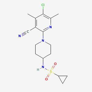 molecular formula C16H21ClN4O2S B6460451 N-[1-(5-chloro-3-cyano-4,6-dimethylpyridin-2-yl)piperidin-4-yl]cyclopropanesulfonamide CAS No. 2549014-81-3