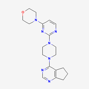 molecular formula C19H25N7O B6460463 4-[2-(4-{5H,6H,7H-cyclopenta[d]pyrimidin-4-yl}piperazin-1-yl)pyrimidin-4-yl]morpholine CAS No. 2549009-54-1
