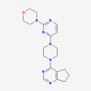 molecular formula C19H25N7O B6460465 4-[4-(4-{5H,6H,7H-cyclopenta[d]pyrimidin-4-yl}piperazin-1-yl)pyrimidin-2-yl]morpholine CAS No. 2549001-11-6