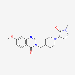 molecular formula C20H26N4O3 B6460486 7-methoxy-3-{[1-(1-methyl-2-oxopyrrolidin-3-yl)piperidin-4-yl]methyl}-3,4-dihydroquinazolin-4-one CAS No. 2548980-28-3
