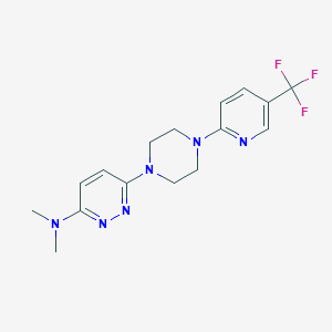 molecular formula C16H19F3N6 B6460538 N,N-dimethyl-6-{4-[5-(trifluoromethyl)pyridin-2-yl]piperazin-1-yl}pyridazin-3-amine CAS No. 2549016-46-6