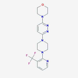 molecular formula C18H21F3N6O B6460542 4-(6-{4-[3-(trifluoromethyl)pyridin-2-yl]piperazin-1-yl}pyridazin-3-yl)morpholine CAS No. 2549029-98-1