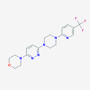 molecular formula C18H21F3N6O B6460543 4-(6-{4-[5-(trifluoromethyl)pyridin-2-yl]piperazin-1-yl}pyridazin-3-yl)morpholine CAS No. 2549063-27-4