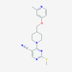molecular formula C18H21N5OS B6460551 4-(4-{[(2-methylpyridin-4-yl)oxy]methyl}piperidin-1-yl)-2-(methylsulfanyl)pyrimidine-5-carbonitrile CAS No. 2549016-50-2