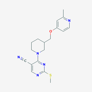 molecular formula C18H21N5OS B6460559 4-(3-{[(2-methylpyridin-4-yl)oxy]methyl}piperidin-1-yl)-2-(methylsulfanyl)pyrimidine-5-carbonitrile CAS No. 2549031-43-6
