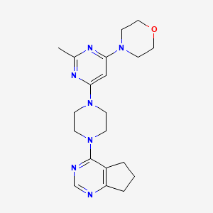 molecular formula C20H27N7O B6460565 4-[6-(4-{5H,6H,7H-cyclopenta[d]pyrimidin-4-yl}piperazin-1-yl)-2-methylpyrimidin-4-yl]morpholine CAS No. 2548977-71-3
