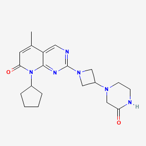 molecular formula C20H26N6O2 B6460577 4-(1-{8-cyclopentyl-5-methyl-7-oxo-7H,8H-pyrido[2,3-d]pyrimidin-2-yl}azetidin-3-yl)piperazin-2-one CAS No. 2549026-00-6