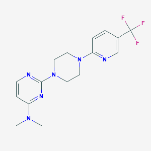 molecular formula C16H19F3N6 B6460588 N,N-dimethyl-2-{4-[5-(trifluoromethyl)pyridin-2-yl]piperazin-1-yl}pyrimidin-4-amine CAS No. 2549009-51-8