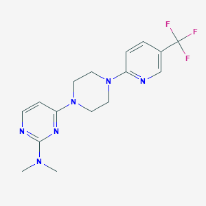 molecular formula C16H19F3N6 B6460598 N,N-dimethyl-4-{4-[5-(trifluoromethyl)pyridin-2-yl]piperazin-1-yl}pyrimidin-2-amine CAS No. 2549001-87-6