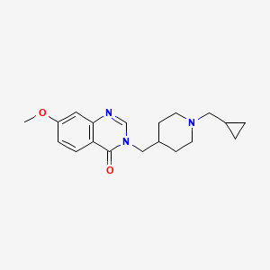 molecular formula C19H25N3O2 B6460603 3-{[1-(cyclopropylmethyl)piperidin-4-yl]methyl}-7-methoxy-3,4-dihydroquinazolin-4-one CAS No. 2549063-09-2