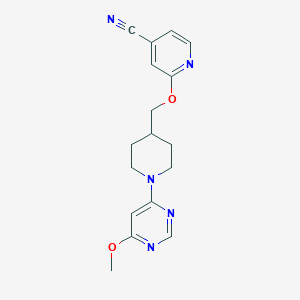 molecular formula C17H19N5O2 B6460639 2-{[1-(6-methoxypyrimidin-4-yl)piperidin-4-yl]methoxy}pyridine-4-carbonitrile CAS No. 2549009-66-5