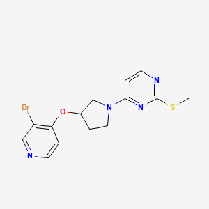molecular formula C15H17BrN4OS B6460646 4-{3-[(3-bromopyridin-4-yl)oxy]pyrrolidin-1-yl}-6-methyl-2-(methylsulfanyl)pyrimidine CAS No. 2549002-31-3