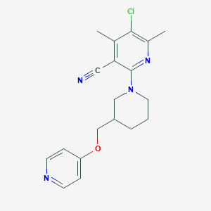 5-chloro-4,6-dimethyl-2-{3-[(pyridin-4-yloxy)methyl]piperidin-1-yl}pyridine-3-carbonitrile