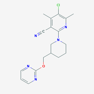 molecular formula C18H20ClN5O B6460678 5-chloro-4,6-dimethyl-2-{3-[(pyrimidin-2-yloxy)methyl]piperidin-1-yl}pyridine-3-carbonitrile CAS No. 2549064-23-3