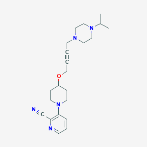molecular formula C22H31N5O B6460691 3-[4-({4-[4-(propan-2-yl)piperazin-1-yl]but-2-yn-1-yl}oxy)piperidin-1-yl]pyridine-2-carbonitrile CAS No. 2549014-83-5