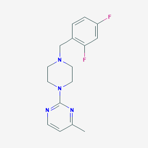 molecular formula C16H18F2N4 B6460713 2-{4-[(2,4-difluorophenyl)methyl]piperazin-1-yl}-4-methylpyrimidine CAS No. 2549003-68-9
