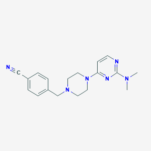 molecular formula C18H22N6 B6460718 4-({4-[2-(dimethylamino)pyrimidin-4-yl]piperazin-1-yl}methyl)benzonitrile CAS No. 2548987-36-4