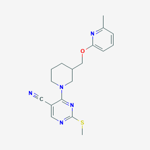 molecular formula C18H21N5OS B6460749 4-(3-{[(6-methylpyridin-2-yl)oxy]methyl}piperidin-1-yl)-2-(methylsulfanyl)pyrimidine-5-carbonitrile CAS No. 2549016-09-1