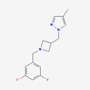 molecular formula C15H17F2N3 B6460772 1-({1-[(3,5-difluorophenyl)methyl]azetidin-3-yl}methyl)-4-methyl-1H-pyrazole CAS No. 2548995-48-6