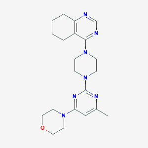 molecular formula C21H29N7O B6460786 4-{4-[4-methyl-6-(morpholin-4-yl)pyrimidin-2-yl]piperazin-1-yl}-5,6,7,8-tetrahydroquinazoline CAS No. 2549035-22-3