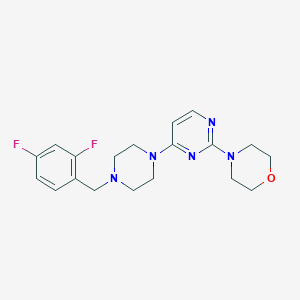 molecular formula C19H23F2N5O B6460794 4-(4-{4-[(2,4-difluorophenyl)methyl]piperazin-1-yl}pyrimidin-2-yl)morpholine CAS No. 2549026-56-2