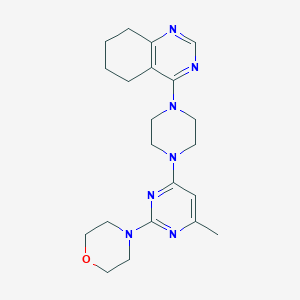 molecular formula C21H29N7O B6460795 4-{4-[6-methyl-2-(morpholin-4-yl)pyrimidin-4-yl]piperazin-1-yl}-5,6,7,8-tetrahydroquinazoline CAS No. 2548984-46-7