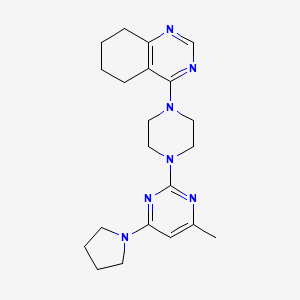 molecular formula C21H29N7 B6460805 4-{4-[4-methyl-6-(pyrrolidin-1-yl)pyrimidin-2-yl]piperazin-1-yl}-5,6,7,8-tetrahydroquinazoline CAS No. 2549008-46-8