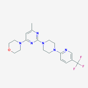 molecular formula C19H23F3N6O B6460821 4-(6-methyl-2-{4-[5-(trifluoromethyl)pyridin-2-yl]piperazin-1-yl}pyrimidin-4-yl)morpholine CAS No. 2549026-73-3