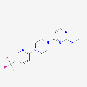molecular formula C17H21F3N6 B6460826 N,N,4-trimethyl-6-{4-[5-(trifluoromethyl)pyridin-2-yl]piperazin-1-yl}pyrimidin-2-amine CAS No. 2548994-27-8