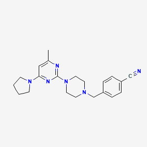 4-({4-[4-methyl-6-(pyrrolidin-1-yl)pyrimidin-2-yl]piperazin-1-yl}methyl)benzonitrile