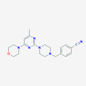 molecular formula C21H26N6O B6460855 4-({4-[4-methyl-6-(morpholin-4-yl)pyrimidin-2-yl]piperazin-1-yl}methyl)benzonitrile CAS No. 2549053-00-9
