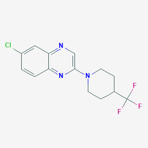 molecular formula C14H13ClF3N3 B6460890 6-chloro-2-[4-(trifluoromethyl)piperidin-1-yl]quinoxaline CAS No. 2548982-92-7