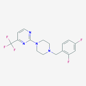 molecular formula C16H15F5N4 B6460894 2-{4-[(2,4-difluorophenyl)methyl]piperazin-1-yl}-4-(trifluoromethyl)pyrimidine CAS No. 2549010-20-8