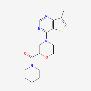molecular formula C17H22N4O2S B6460896 4-{7-methylthieno[3,2-d]pyrimidin-4-yl}-2-(piperidine-1-carbonyl)morpholine CAS No. 2549015-95-2
