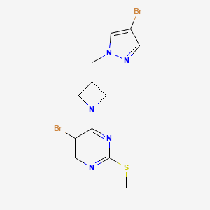 5-bromo-4-{3-[(4-bromo-1H-pyrazol-1-yl)methyl]azetidin-1-yl}-2-(methylsulfanyl)pyrimidine